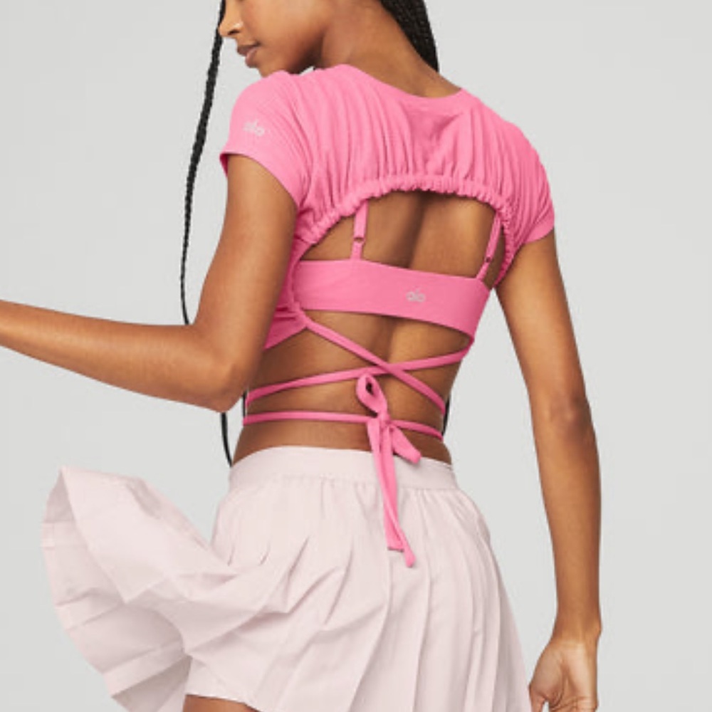 Ribbed manifest short sleeve - pink fuchsia